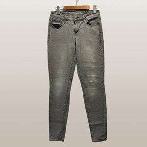 Old Navy Rockstar Skinny Jeans | Light Grey Wash | Mid Rise | Stretch Button Fly